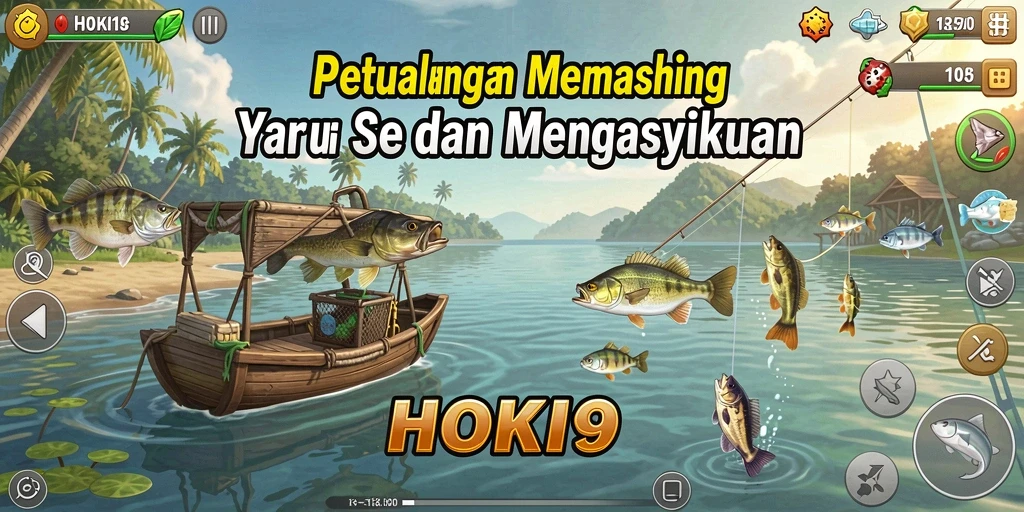 Tampilan gameplay HOKI9 dengan aksi memancing yang seru.