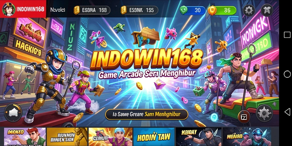 Tangkapan layar gameplay INDOWIN168 yang menampilkan aksi seru dalam permainan arcade.