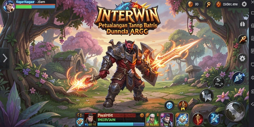 Tampilan gameplay petualangan dalam INTERWIN yang menakjubkan.