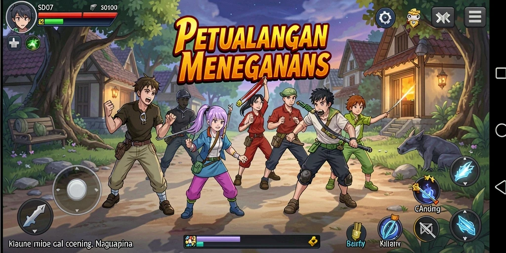 Screenshot SD107 menampilkan karakter anime dalam aksi mendebarkan.