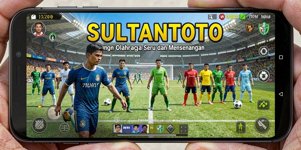 Tangkapan layar SULTANTOTO menampilkan aksi permainan olahraga yang mendebarkan.