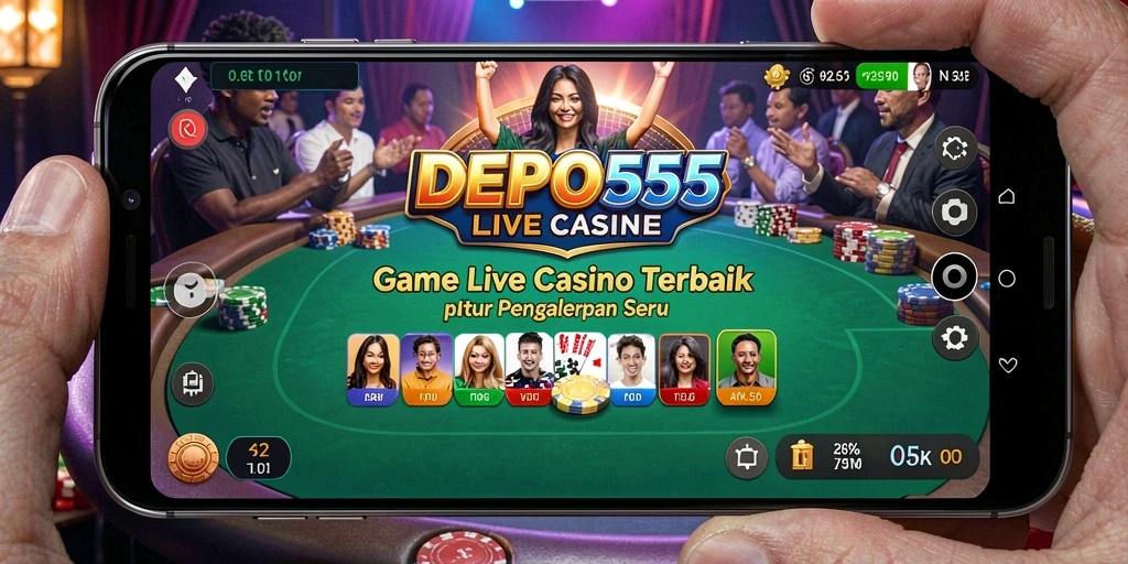 Tampilan gameplay Live Casino yang menarik dan interaktif di DEPO555.