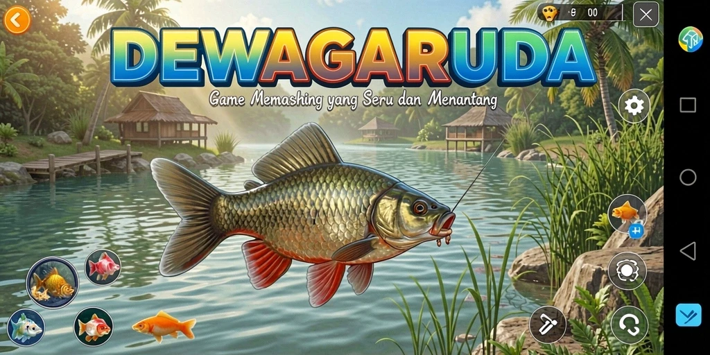 Screenshot menampilkan gameplay memancing yang menegangkan dan menarik.