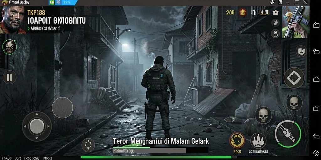 Tangkapan layar dari gameplay TKP188 yang menakutkan dan menegangkan.